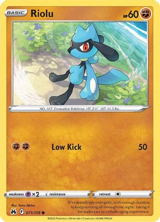 Riolu 071/159  Crown Zenith - Common