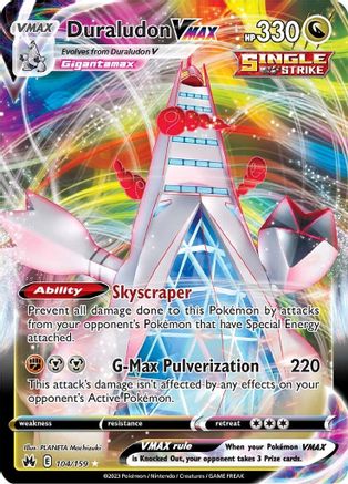Duraludon VMAX 104/159  - Holofoil Crown Zenith - Ultra Rare