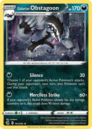 Galarian Obstagoon (Cosmos Holo) (161) [Miscellaneous Cards & Products] Holofoil - Holo Rare