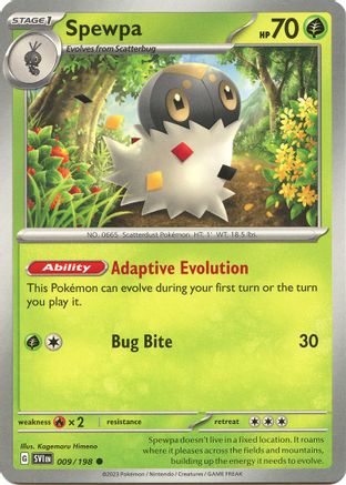 Spewpa 009/198  SV01 Scarlet & Violet Base Set - Common