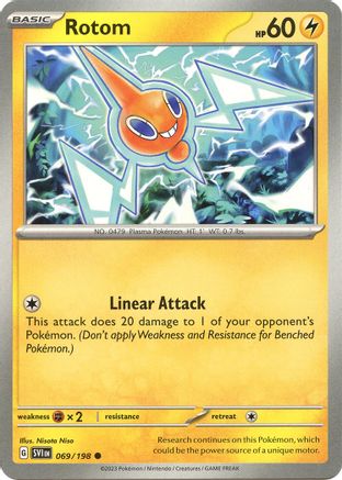 Rotom 069/198  - Reverse Holofoil SV01 Scarlet & Violet Base Set - Common