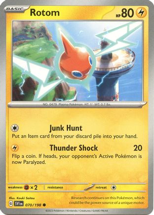 Rotom 070/198  - Reverse Holofoil SV01 Scarlet & Violet Base Set - Common