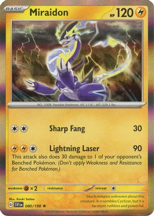 Miraidon 080/198  - Holofoil SV01 Scarlet & Violet Base Set - Rare