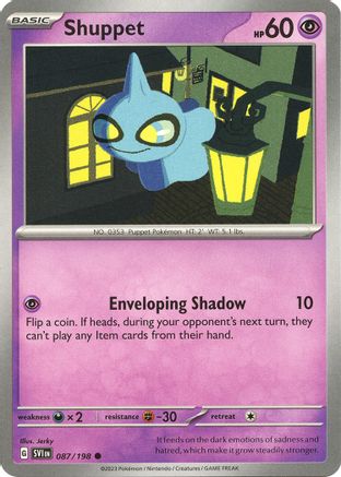 Shuppet 087/198  - Reverse Holofoil SV01 Scarlet & Violet Base Set - Common