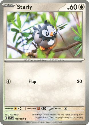 Starly 148/198  - Reverse Holofoil SV01 Scarlet & Violet Base Set - Common