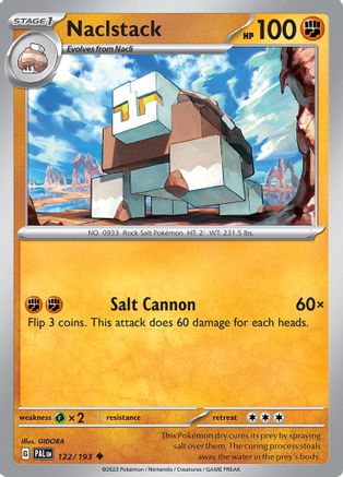 Naclstack 122/193  - Reverse Holofoil SV02 Paldea Evolved - Uncommon