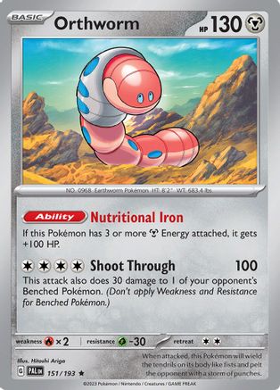 Orthworm 151/193  - Holofoil SV02 Paldea Evolved - Rare