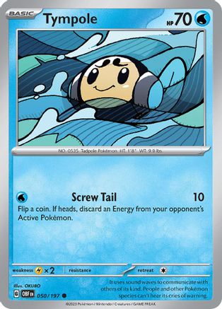Tympole 050/197  - Reverse Holofoil SV03 Obsidian Flames - Common