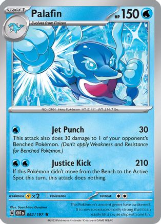 Palafin 062/197  - Holofoil SV03 Obsidian Flames - Rare