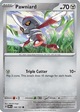 Pawniard 148/197  - Reverse Holofoil SV03 Obsidian Flames - Common