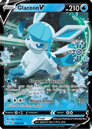 Glaceon V (Holiday Calendar) (040/203) [Miscellaneous Cards & Products] Holofoil - Ultra Rare