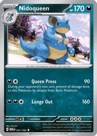 Nidoqueen 031  - Reverse Holofoil SV Scarlet & Violet 151 - Uncommon