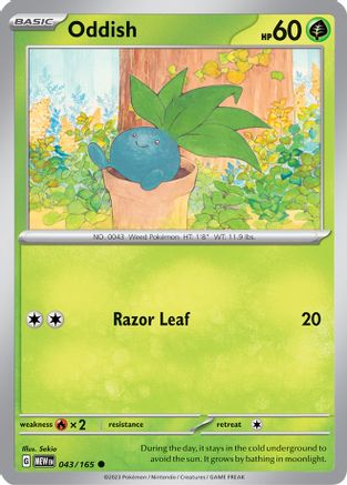 Oddish 043  - Reverse Holofoil SV Scarlet & Violet 151 - Common