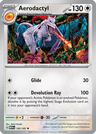 Aerodactyl 142  - Holofoil SV Scarlet & Violet 151 - Rare