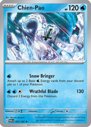 Chien-Pao 057/182  - Holofoil SV04 Paradox Rift - Rare
