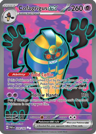 Cofagrigus ex 224/182  - Holofoil SV04 Paradox Rift - Ultra Rare