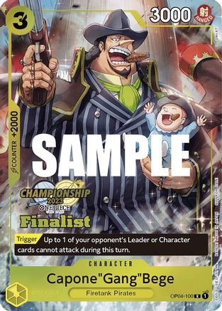 Capone"Gang"Bege (CS 2023 Top Players Pack) [Finalist] (OP04-100) - One Piece Promotion Cards Foil