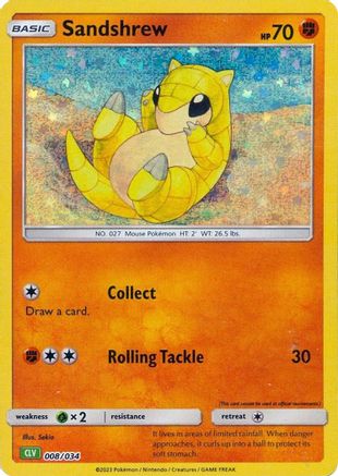 Sandshrew (008) [Trading Card Game Classic] Holofoil - Classic Collection