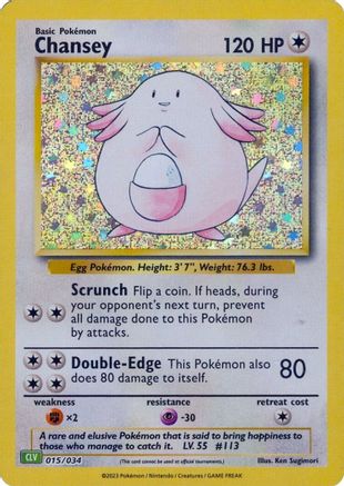 Chansey (015) [Trading Card Game Classic] Holofoil - Classic Collection