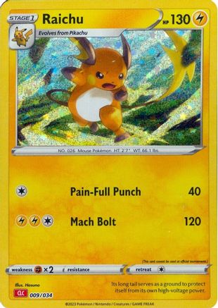 Raichu (009) [Trading Card Game Classic] Holofoil - Classic Collection