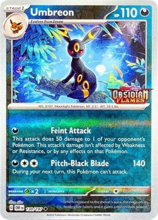 Umbreon (Obsidian Flames Stamped) (130) [Miscellaneous Cards & Products] Reverse Holofoil - Promo