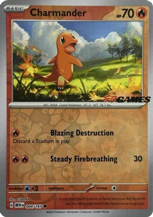 Charmander (EBGames Exclusive) (004/165) [Miscellaneous Cards & Products] Reverse Holofoil - Promo