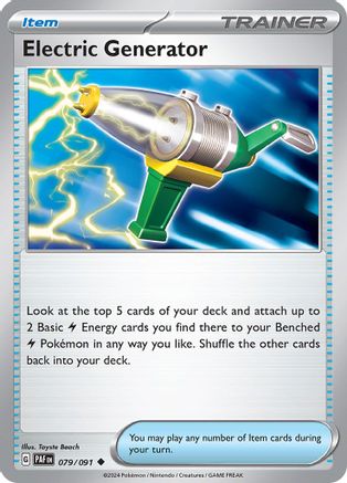 Electric Generator 079/091  - Reverse Holofoil SV Paldean Fates - Uncommon