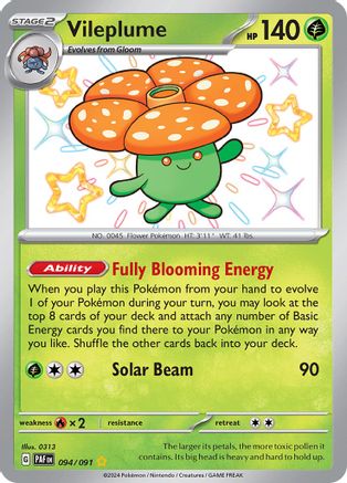 Vileplume 094/091  - Holofoil SV Paldean Fates - Shiny Rare