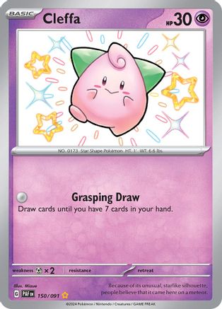 Cleffa 150/091  - Holofoil SV Paldean Fates - Shiny Rare