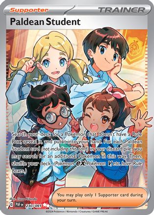 Paldean Student 230/091  - Holofoil SV Paldean Fates - Ultra Rare