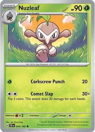 Nuzleaf 004/162  - Reverse Holofoil SV05 Temporal Forces - Common