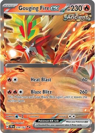 Gouging Fire ex 038/162  - Holofoil SV05 Temporal Forces - Double Rare