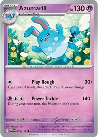 Azumarill 065/162  - Reverse Holofoil SV05 Temporal Forces - Common