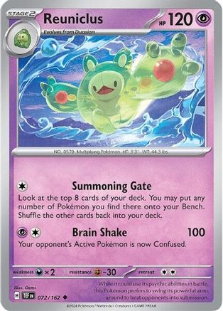 Reuniclus 072/162  - Reverse Holofoil SV05 Temporal Forces - Uncommon