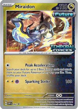 Miraidon (Prerelease) [Staff] (092) [SV Scarlet & Violet Promo Cards] Holofoil - Promo