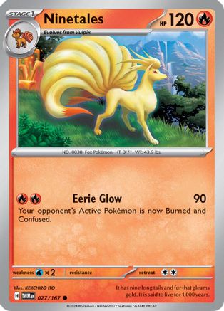 Ninetales 027  - Reverse Holofoil SV06 Twilight Masquerade - Common