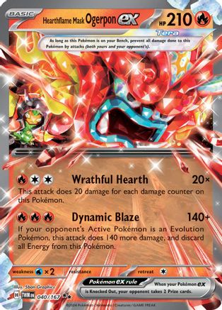 Hearthflame Mask Ogerpon ex (040/167) [SV06 Twilight Masquerade] Holofoil - Double Rare