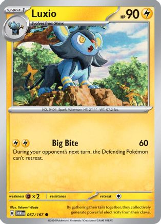 Luxio 067  - Reverse Holofoil SV06 Twilight Masquerade - Common
