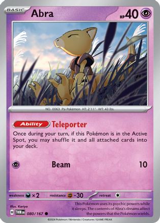 Abra 080  - Reverse Holofoil SV06 Twilight Masquerade - Common