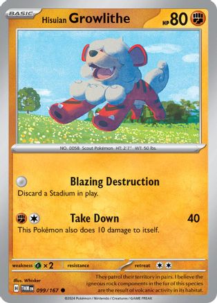 Hisuian Growlithe (099/167) [SV06 Twilight Masquerade] Normal - Common