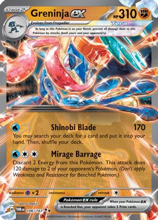 Greninja ex (106/167) [SV06 Twilight Masquerade] Holofoil - Double Rare