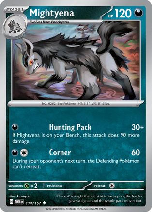 Mightyena 114  - Reverse Holofoil SV06 Twilight Masquerade - Uncommon