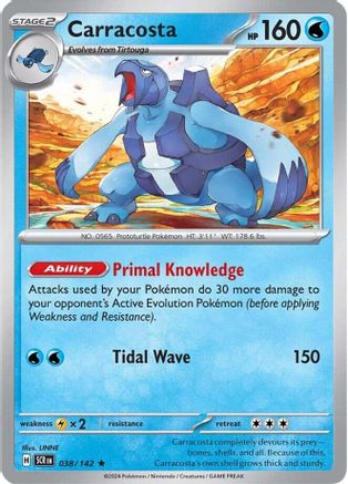 Carracosta 038/142  - Holofoil SV07 Stellar Crown - Rare