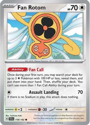 Fan Rotom 118/142  SV07 Stellar Crown - Common