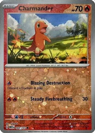 Charmander (Reverse Cosmos Holo) (Costco Exclusive) (004/165) [Miscellaneous Cards & Products] Holofoil - Promo