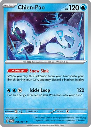 Chien-Pao 056/191  - Reverse Holofoil SV08 Surging Sparks - Rare