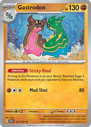 Gastrodon 107/191  - Reverse Holofoil SV08 Surging Sparks - Rare