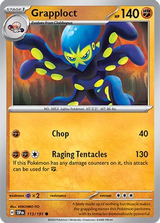 Grapploct 113/191  - Reverse Holofoil SV08 Surging Sparks - Common