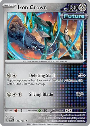 Iron Crown 132/191  - Reverse Holofoil SV08 Surging Sparks - Rare