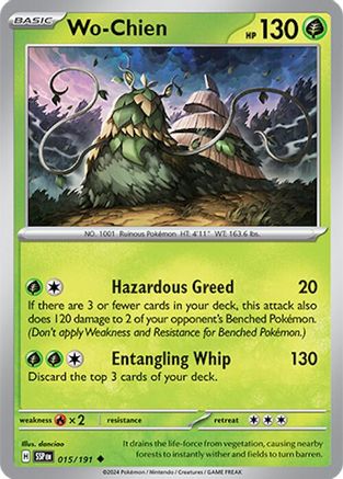 Wo-Chien 015/191  - Reverse Holofoil SV08 Surging Sparks - Uncommon